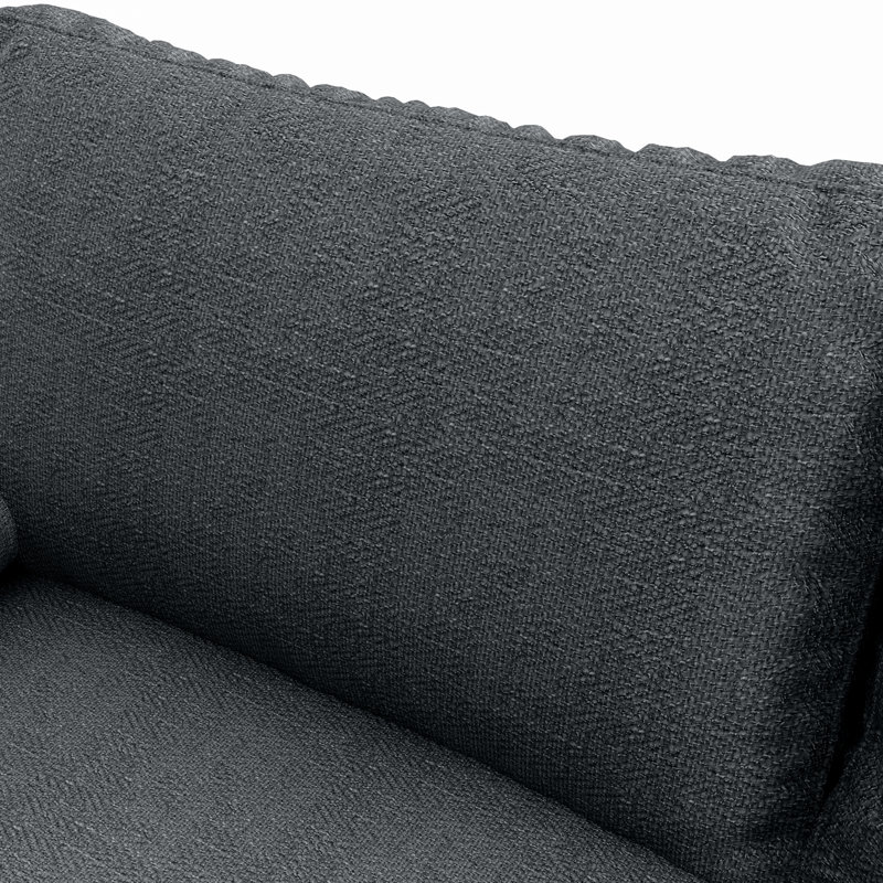 Canapé à accoudoirs carrés 70 po Gwenell, 100 % polyester brun