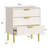 Modern 3-Drawer Fluted Nightstand with Gold Metal Legs-1185965496-1193876539