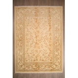 Luckyland Wool Oriental Area Rug in Beige