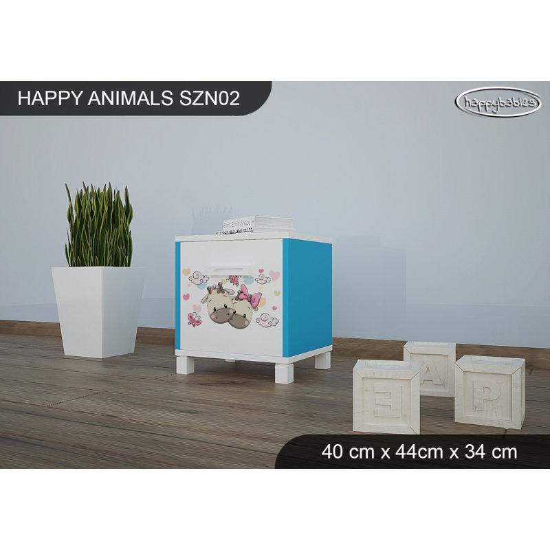 Nightstand, White/Blue