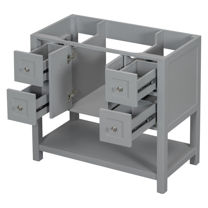 35.6'' Single Bathroom Vanity Base Only, Gray