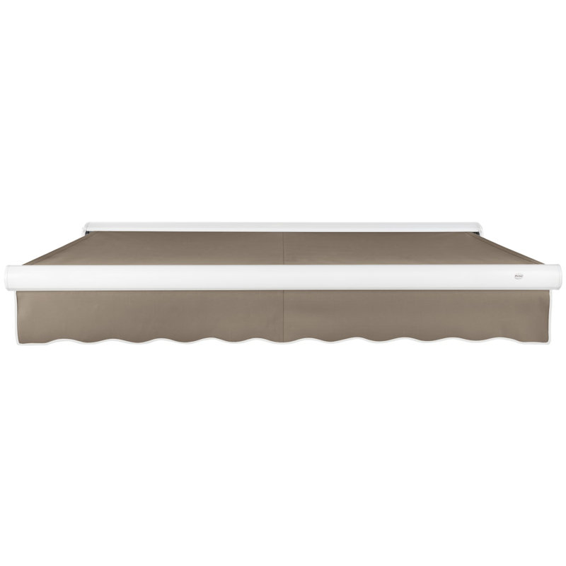 Awntech Key West Patio Retractable Awning with Cassette, Taupe, Left Side, 16' W x 10' D