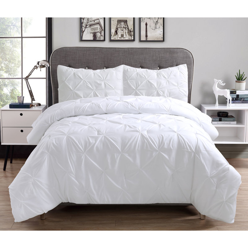 Ensemble d'édredon de 3 pièces en microfibre à nervures Swift Home - couleurs unies et motifs rayés - toutes saisons, durable, facile d'entretien