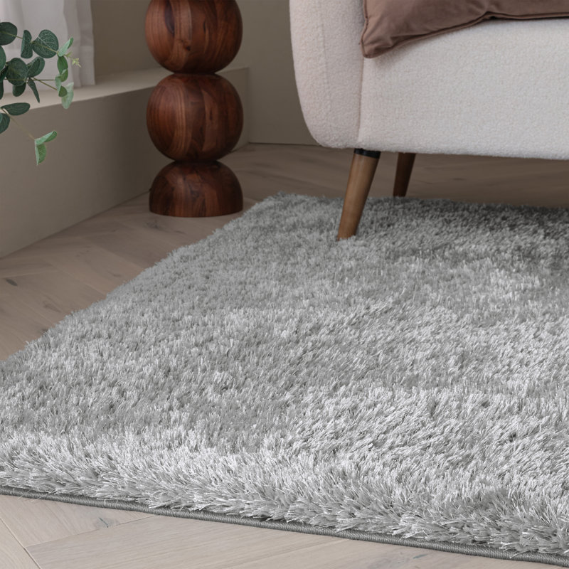 Shelby Solid Colour Shaggy Deep Pile Polyester Area Rug - Modern Contemporary Living & Bedroom, Rectangle 160 x 230 cm