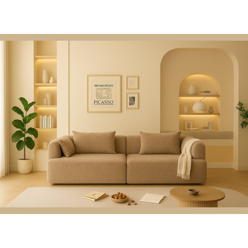 Canapés modulaires en forme de nuage avec flanelle, conception moderne pour la vie familiale