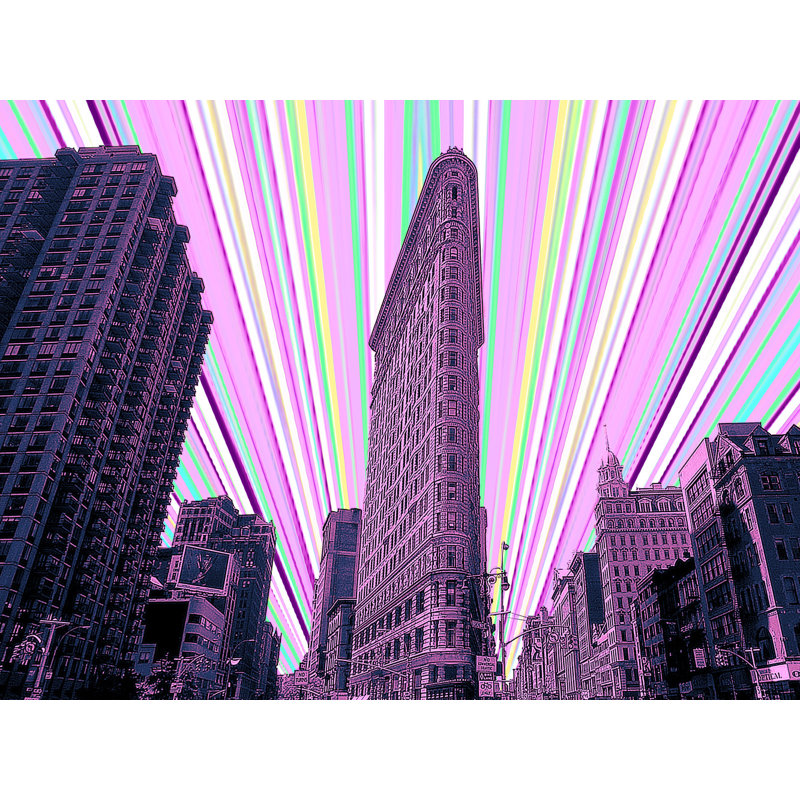 Flatiron Building NYC Print by Batya Kuncman, Purple, 17.25" H x 21.25" W