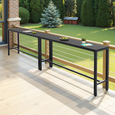 Table de bar rectangulaire en métal pour l'extérieur (ensemble de 2)