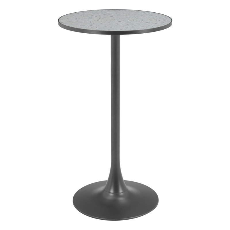 Table de bar 24 po Faux Terrazzo et acier 24 po
