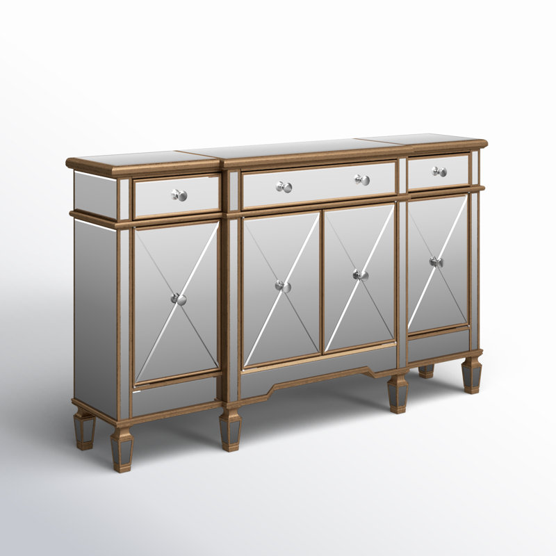 Caila 3 Drawer Sideboard, Gold, 36" H x 72" W x 14" D