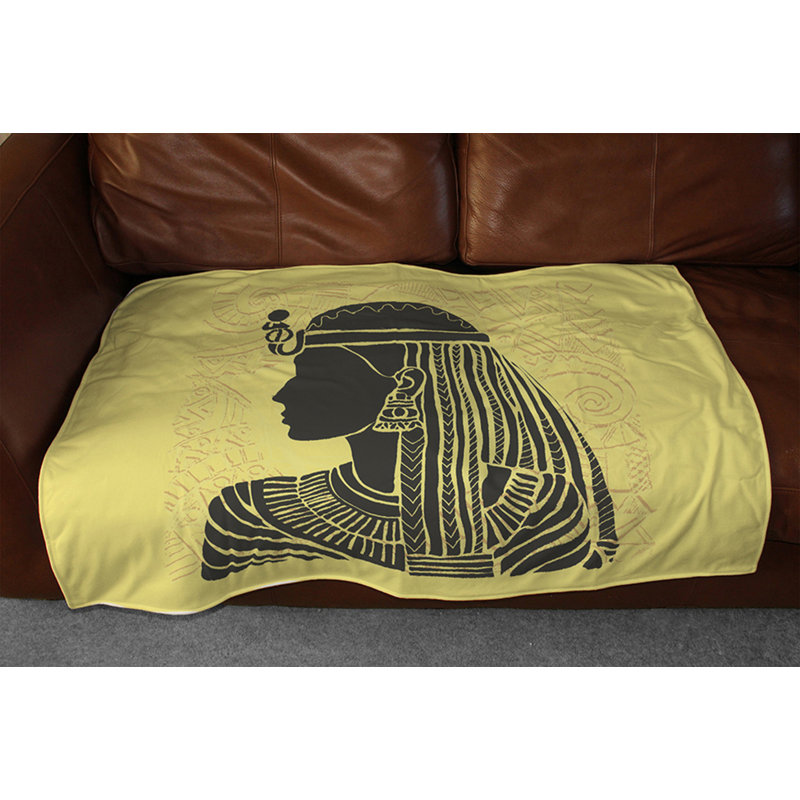 Couverture pour femmes égyptienne, 65 po x 80 po, Jaune