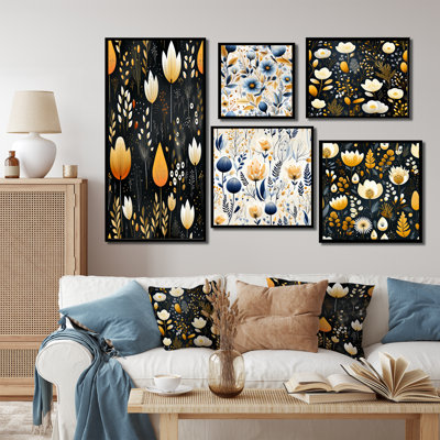 Wellfleet - Floral Wall Art Prints Set Of 5