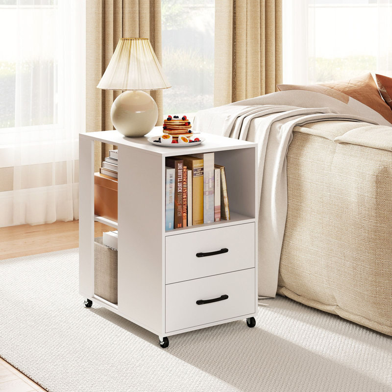 60cm W Manufactured Wood Bedside Table