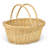 Anne 17.5" Natural Brown Wicker Oval Basket with Carrying Handles