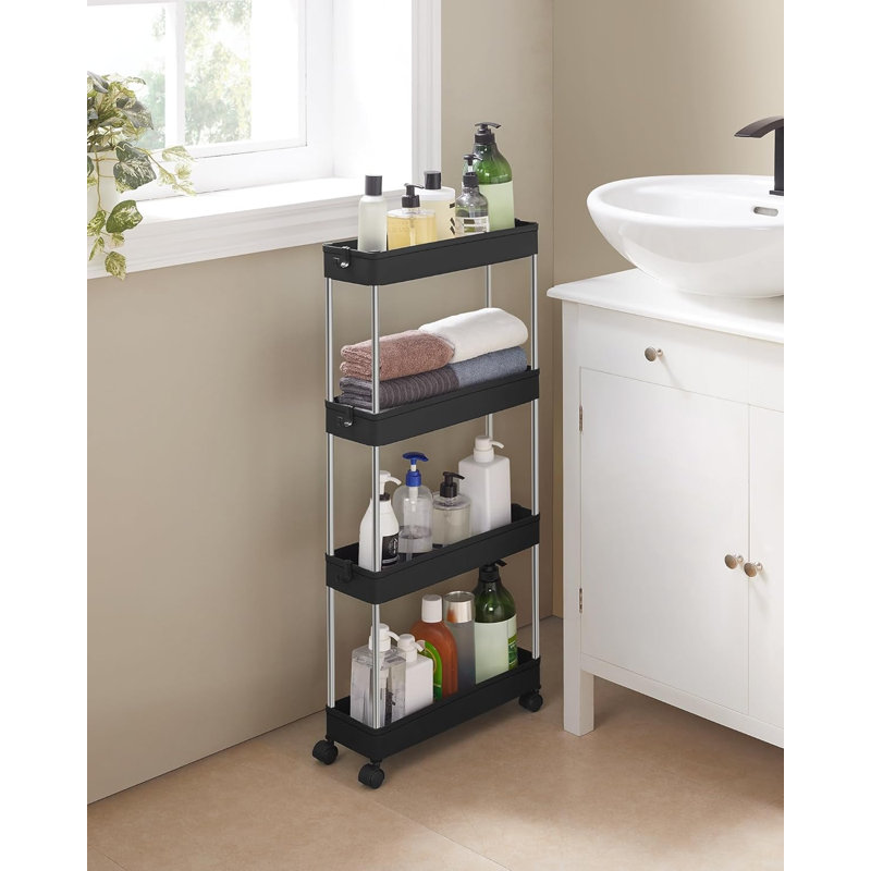 Rolling Storage Cart 83cm H x 40cm W 4 - Cabinet Sorage Trolley
