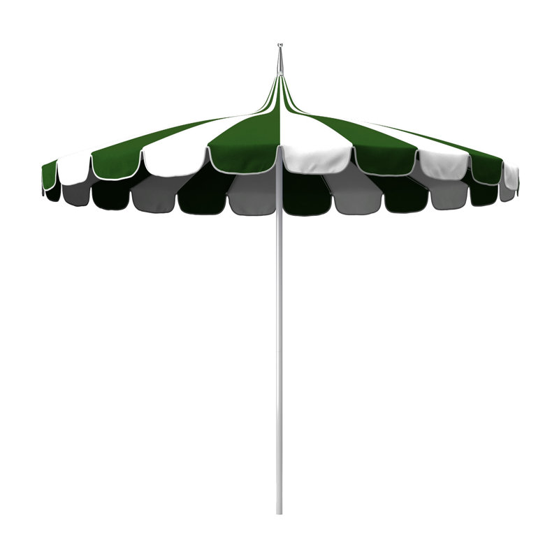 Ayman 8.5' Sunbrella® Two-Tone Pagoda Umbrella, Canvas Forest Green Sunbrella® Canvas
