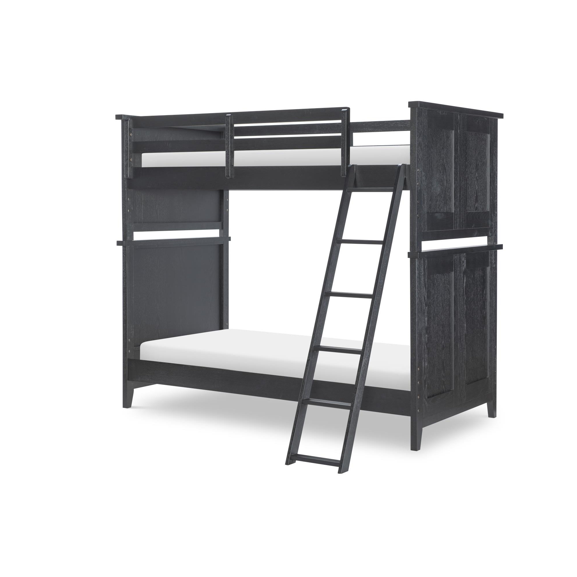 Today's Traditions Bunk Bed With Ladder, Twin Over Twin, Blacksmith