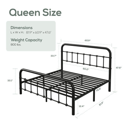 Kawamoto Metal Platform Bed Frame with Elegant Modern Design
