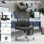 Chaise de bureau ergonomique, chaise de bureau en filet à dossier haut avec appui-tête réglable et soutien lombaire à accoudoirs en 2 dimensions, fonction d'inclinaison de 90 ° à 135 °-11834760-11834761