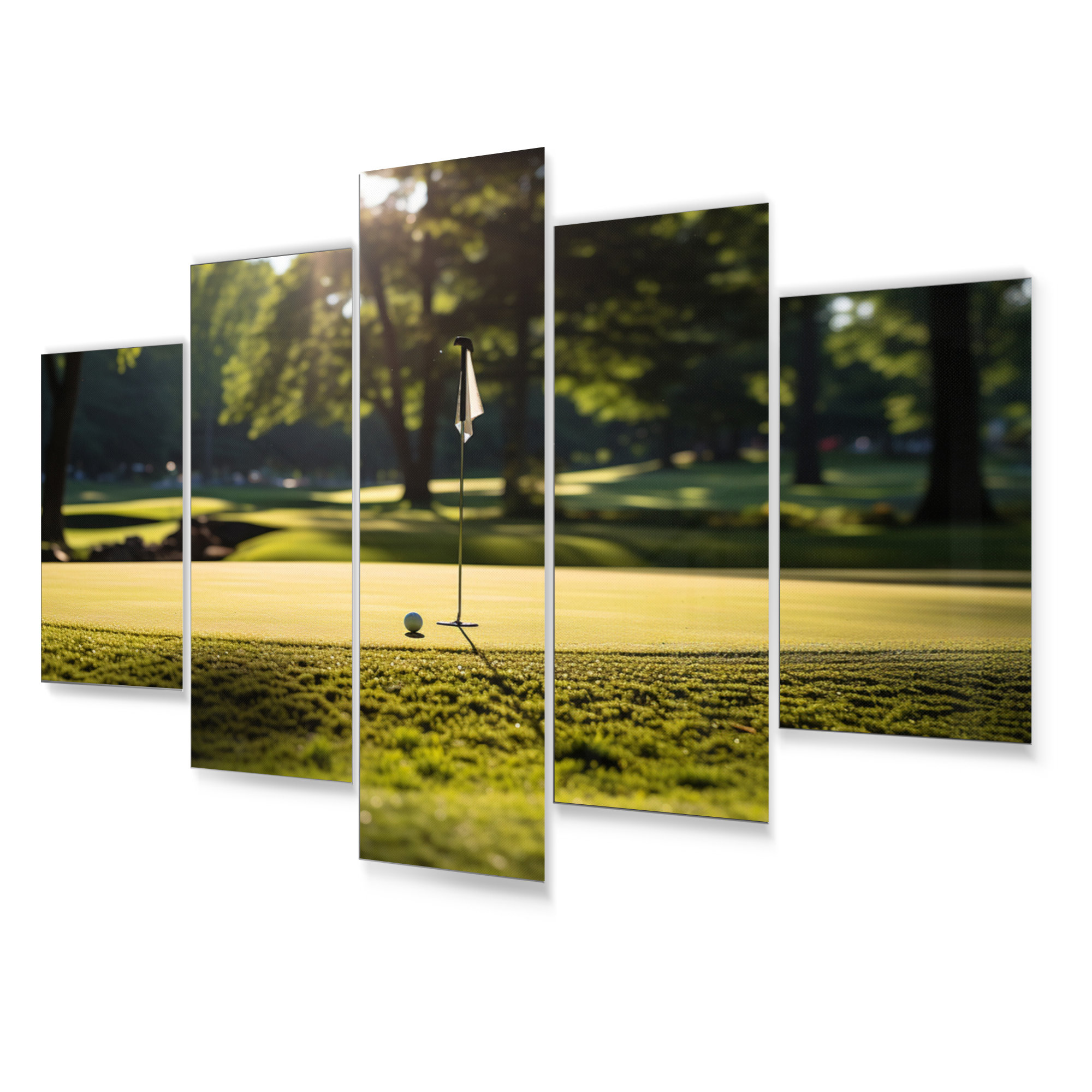 DesignArt Golf Putting Green Tranquility VI Sports Metal Wall Art Set