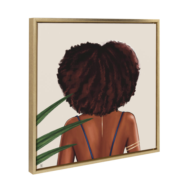 «W souhait» par Mary Joak, reproduction d'art sur toile encadrée, Cadre doré