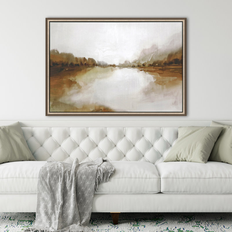Champagne Gold Framed Neutral Landscape Canvas Print, 35" x 51"