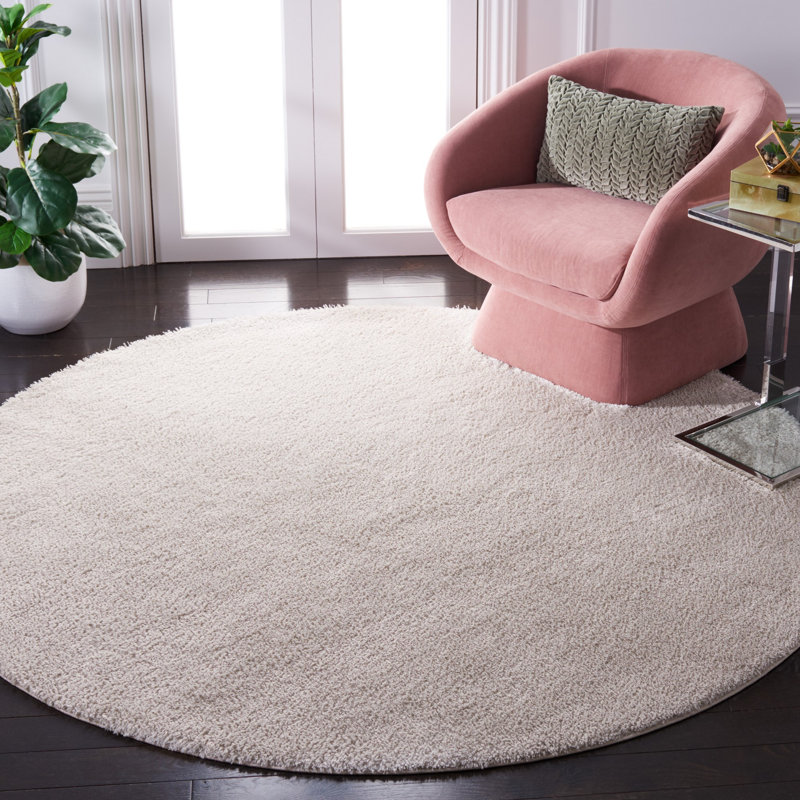 Hobi Tahoe Shag Performance Solid Color Rug, Round 6'7"