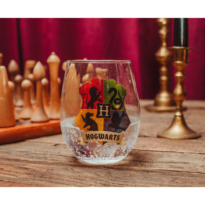 Verre à vin sans pied Harry Potter Poudlard Crest | Peut contenir 20 onces