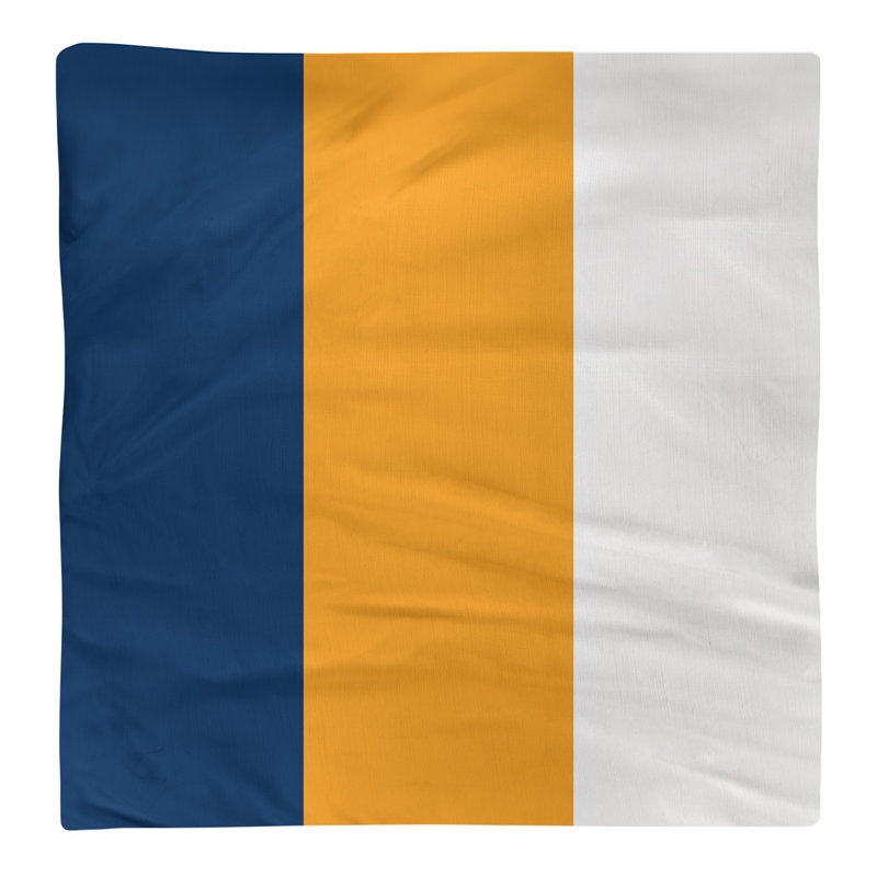 Utah Striped Square Napkin, 22" W x 22" L, Navy/Gold/White, Polyester