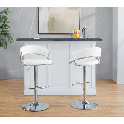 Loehr Adjustable Bar Stools with Rounded T Footrest