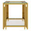 Ensemble de 3 tables basses modernes avec plateau en verre trempé et tablette inférieure pour le rangement et la présentation du salon-129385369