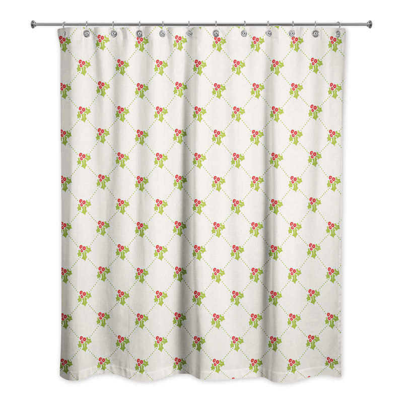Rideau de douche simple floral + crochets