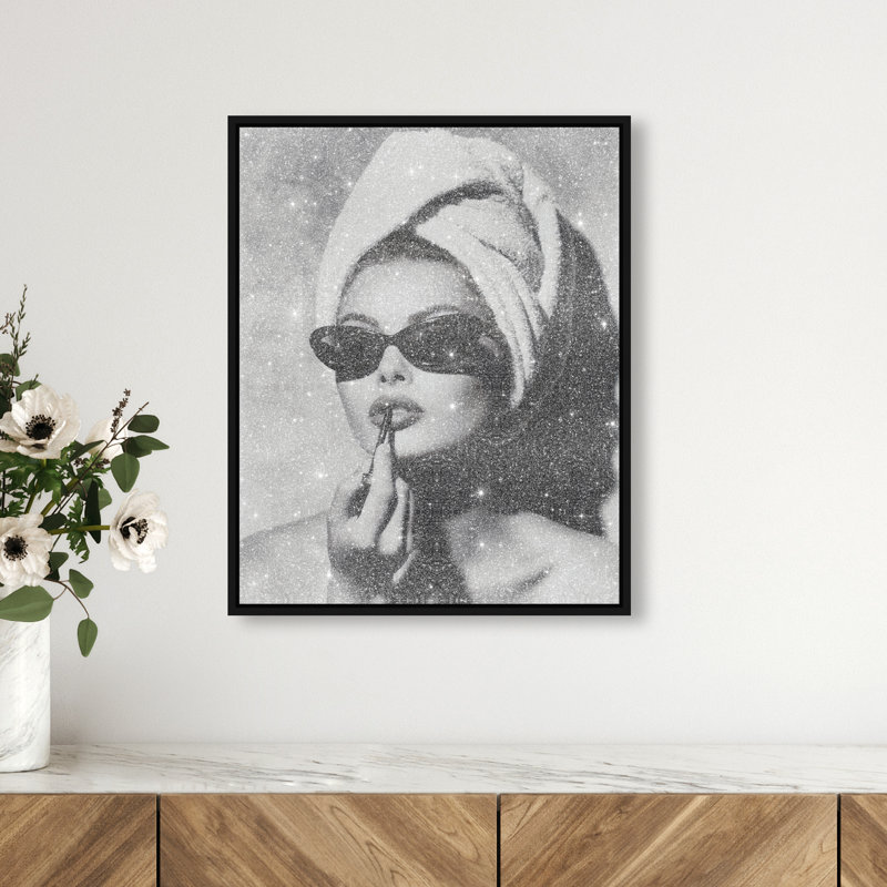 Retro Vanity Vibe Print by Oliver Gal, 17"H x 21"W, Black Floater Frame
