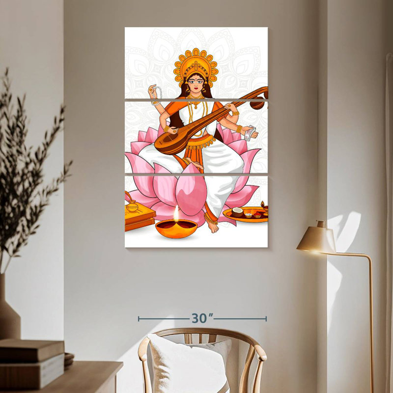Déesse Adella Saraswati, H 65 po x l 42 po