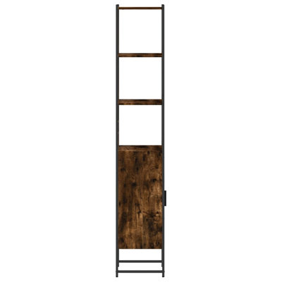 Bathroom Cabinet Brown Oak 33X33x185.5 Cm Engineered Wood