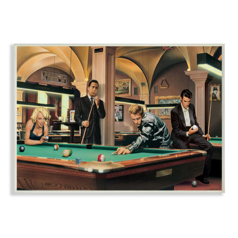 «Pool Game Vintage Hollywood Movie Star Classic Illustration», impression sur toile, H 10 po x l 15 po x P 0,5 po