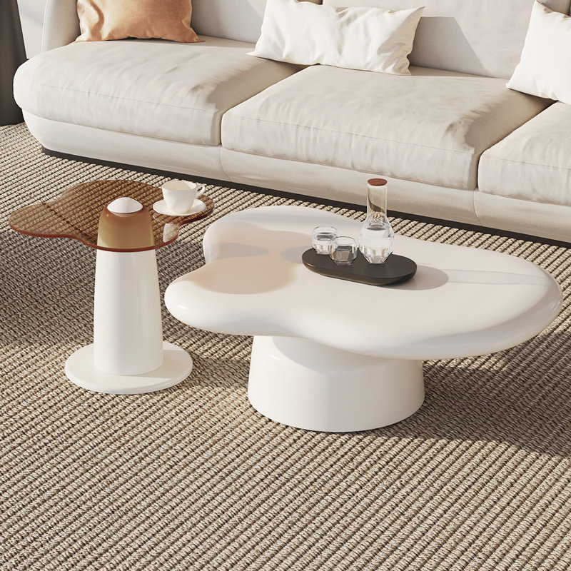Nesting Coffee Table,Irregular Coffee Table and Side Table for Living Room, Bedroom, Office