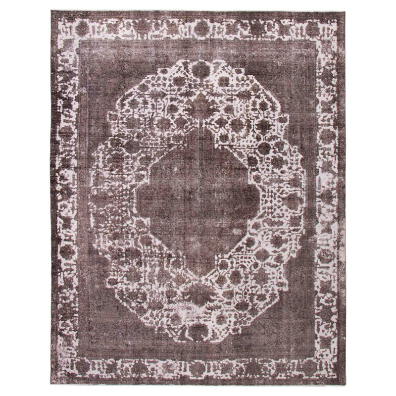 Tapis unique en laine de style années 1990 de 9 pi 7 po x 12 pi 1 po Lexus gris
