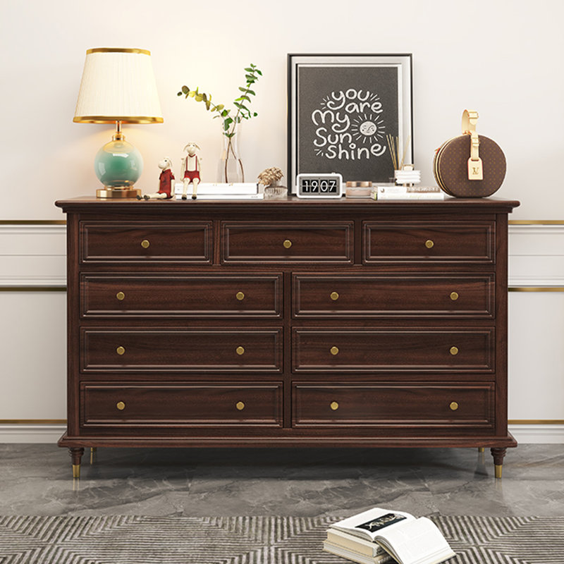 Armoire d'appoint en bois manufacturé brun massif, H 37,40 po x l 59,06 po x P 17,72 po