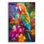 Art mural en verre épique «Tropical Parrot» par Dean Russo, 16 po x 24 po-117481585