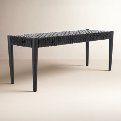 Kazbah Woven Leather Solid Wood Bench