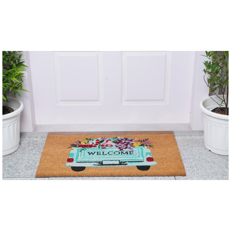 Non-Slip Floral Doormat