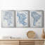 «Afrique dans les tons de bleu», ensemble de 3 impressions sur toile encadrées-635081872-635081887