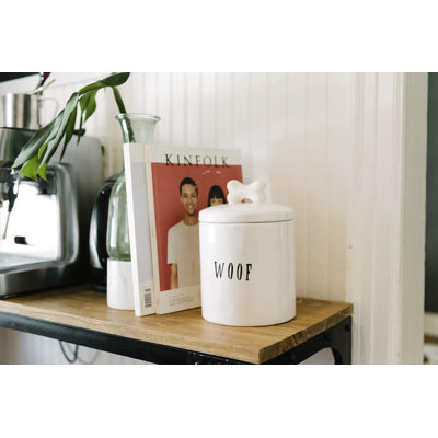 Woof Jar With Bone Handle On Lid