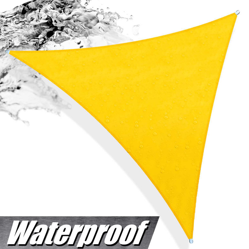Large Yellow Waterproof Triangle Patio Shade Sail
