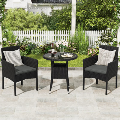 Outdoor Rattan Chairs and Side Table
