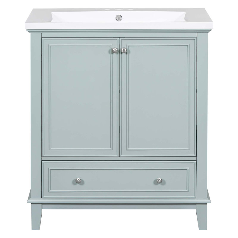 Meuble-lavabo multifonctionnel avec portes et tiroir 30 po, Vert