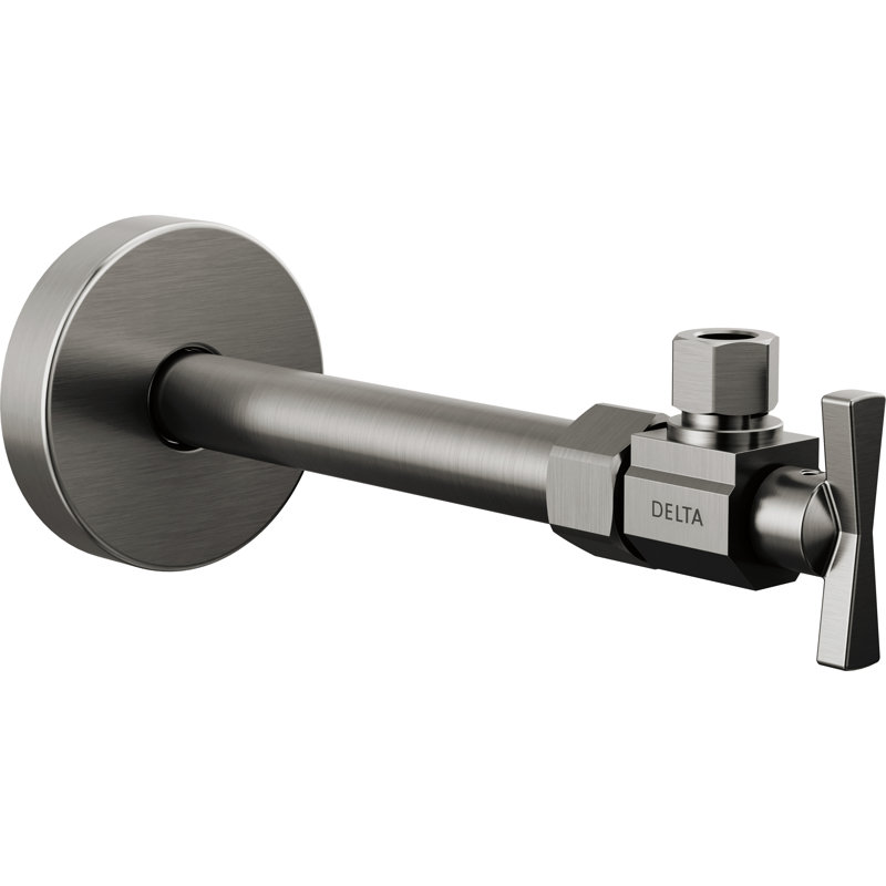 Angled Supply Stop Valve, Black Stainless