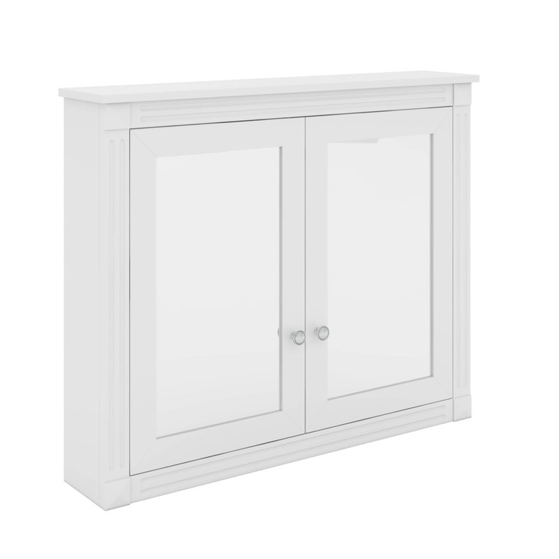 Armoire murale moderne avec 2 miroirs, Blanc