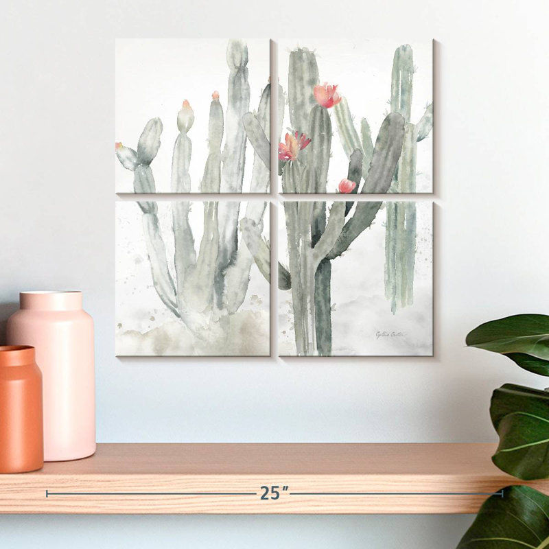 Harnek Cactus Garden Gray Blush II, 18'' H x 18'' W