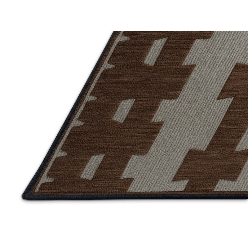 Tapis noir en treillis lavable à la machine, Rectangulaire 7 pi x 10 pi